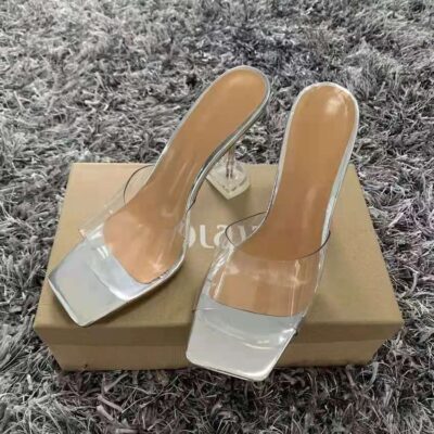 crystal high heel slippers